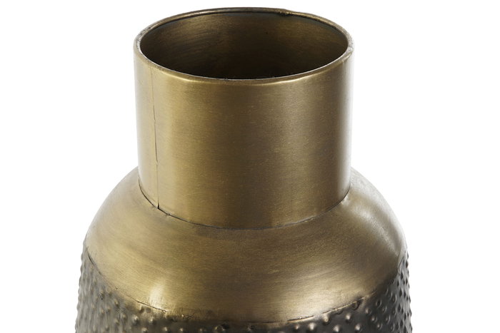 DKD Home Decor Jarrón Moderno Gris Oscuro Dorado Metal 25 x 47 x 25 cm