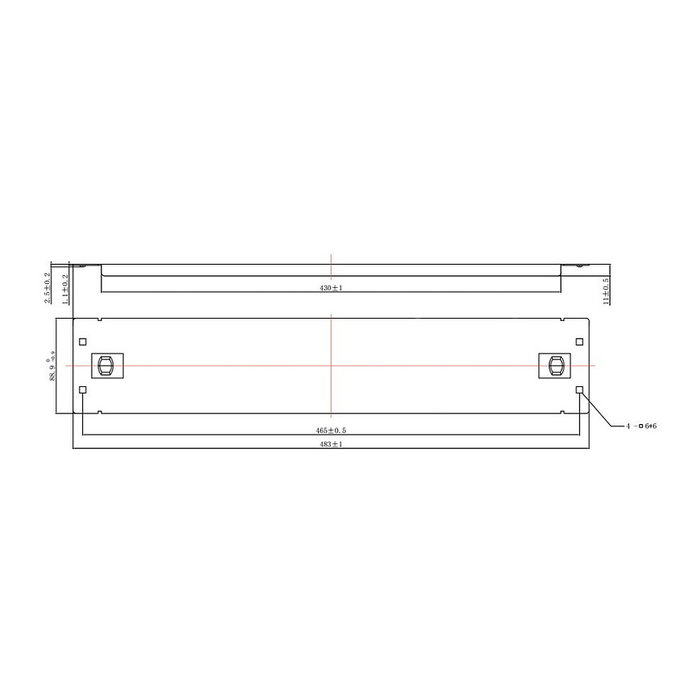ROLINE 26.30.0001 Tapa Ciega de Acero Negro 2U para Rack 19 Pulgadas (48.3 cm), Snap-in