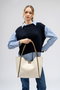 Lucky Bees 1264 Bolso Tote Crema Polipiel Elegante y Duradero para Mujer, Amplio Interior con Bolsillo y Correa Larga 30cm Caída
