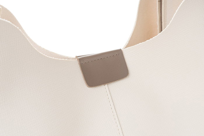 Lucky Bees 1264 Bolso Tote Crema Polipiel Elegante y Duradero para Mujer, Amplio Interior con Bolsillo y Correa Larga 30cm Caída