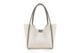 Lucky Bees 1264 Bolso Tote Crema Polipiel Elegante y Duradero para Mujer, Amplio Interior con Bolsillo y Correa Larga 30cm Caída