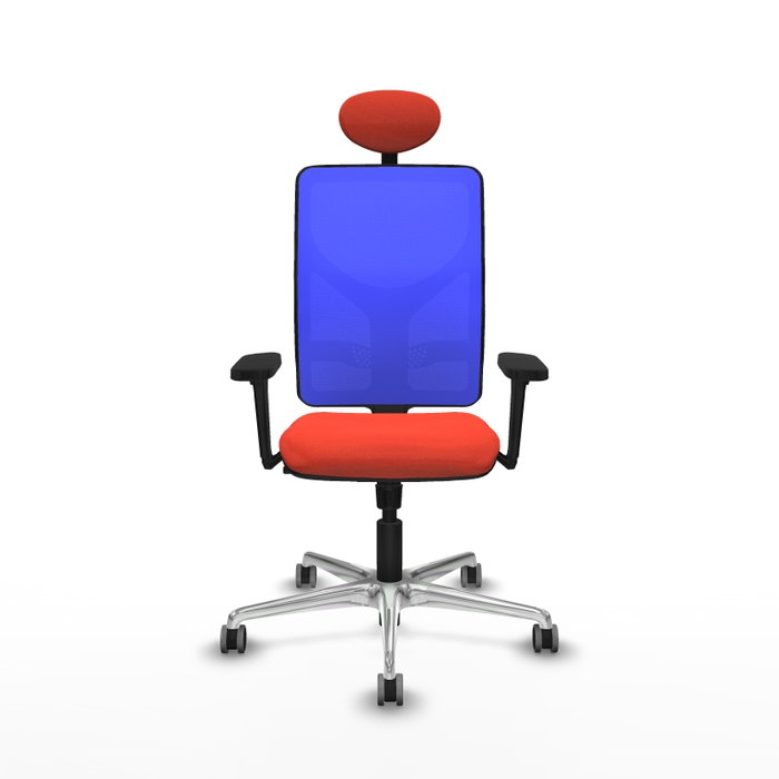PIQUERAS Y CRESPO Silla de oficina Motilla con mecanismo Sincro, Tela Naranja oscuro y Malla Azul PIQUERAS Y CRESPO Silla de oficina Motilla con mecanismo Sincro, Tela Naranja oscuro y Malla Azul