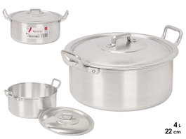 KINVARA Cacerola de Aluminio 22 cm 4 L Plata