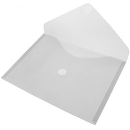 OFFICE BOX Carpeta Sobre con Cierre Velcro Classic A5 Apaisado - Sobre de Polipropileno Cristal Translúcido Anti Microbiano y Reciclable (Set de 10 Unidades) (Set de 10)