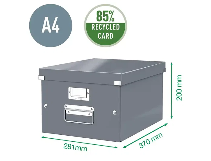 Leitz Click & Store Caja de almacenamiento universal mediana roja 281x200x369 mm para documentos A4