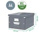Leitz Click & Store Caja de almacenamiento universal mediana roja 281x200x369 mm para documentos A4