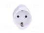 GOOBAY Adaptador de viaje con conector con toma de tierra, blanco