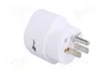 GOOBAY Adaptador de viaje con conector con toma de tierra, blanco
