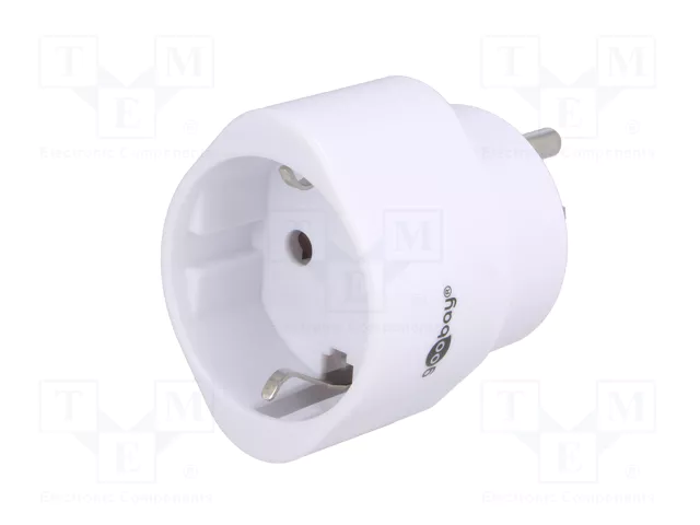 GOOBAY Adaptador de viaje con conector con toma de tierra, blanco GOOBAY Adaptador de viaje con conector con toma de tierra, blanco