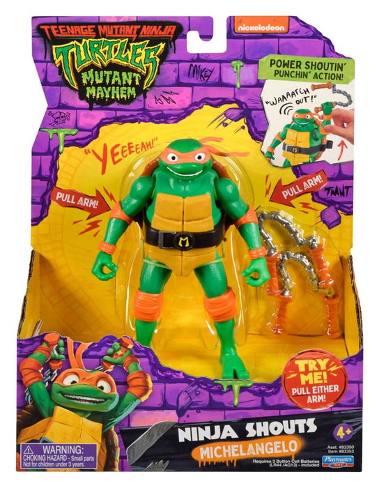 Playmates Ninja Turtles: Caos Mutante Ninja Shouts Figura Michelangelo Playmates Ninja Turtles: Caos Mutante Ninja Shouts Figura Michelangelo