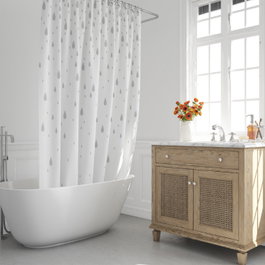 ORYX Cortina de Ducha Gotas Gris 180x200 cm Impermeable