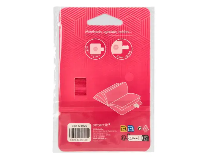 Antartik Portabolígrafos Autoadhesivo para Cuaderno Note con Elástico hasta 15 mm, Fucsia, 40x40 mm Antartik Portabolígrafos Autoadhesivo para Cuaderno Note con Elástico hasta 15 mm, Fucsia, 40x40 mm