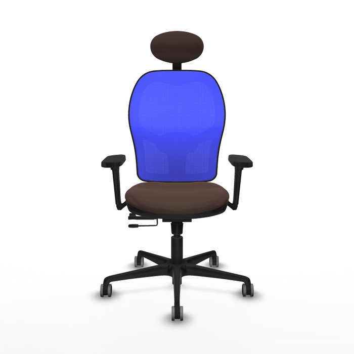 PIQUERAS Y CRESPO Silla de oficina Jorquera con mecanismo Sincro/Traslack, Marrón y Azul PIQUERAS Y CRESPO Silla de oficina Jorquera con mecanismo Sincro/Traslack, Marrón y Azul