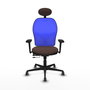 PIQUERAS Y CRESPO Silla de oficina Jorquera con mecanismo Sincro/Traslack, Marrón y Azul