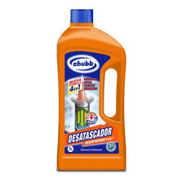 Chubb Desatascador Alcalino 4en1 1L C05037 - Elimina Atascos y Malos Olores en Desagües, Prevención Mensual