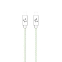 Celly Cable USB-C a USB-C de 1,5 m Tejido Trenzado Verde/Blanco