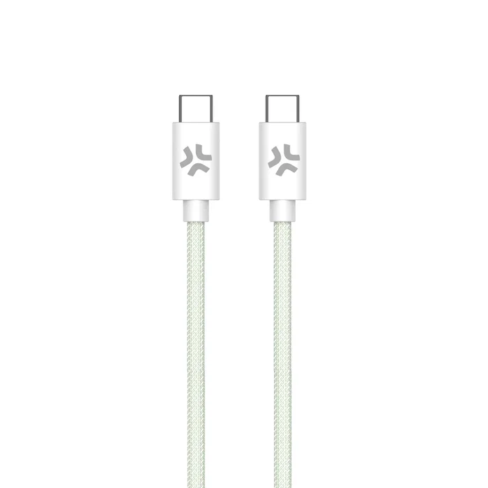 Celly Cable USB-C a USB-C de 1,5 m Tejido Trenzado Verde/Blanco Celly Cable USB-C a USB-C de 1,5 m Tejido Trenzado Verde/Blanco
