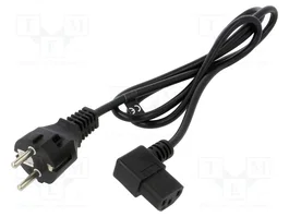 POS Cable de Alimentación H03VV-F 3x0,75mm² Negro 1,2m