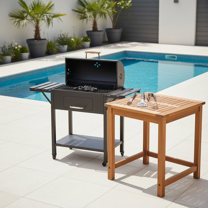 Algon Bbq Set de 3 Accesorios BBQ Cr Black