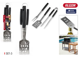 Algon Bbq Set de 3 Accesorios BBQ Cr Black