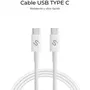 Subblim Cable USB-C a USB-C Cable Plus 100W Carga Rápida y Transferencia 480Mbps 2m Blanco