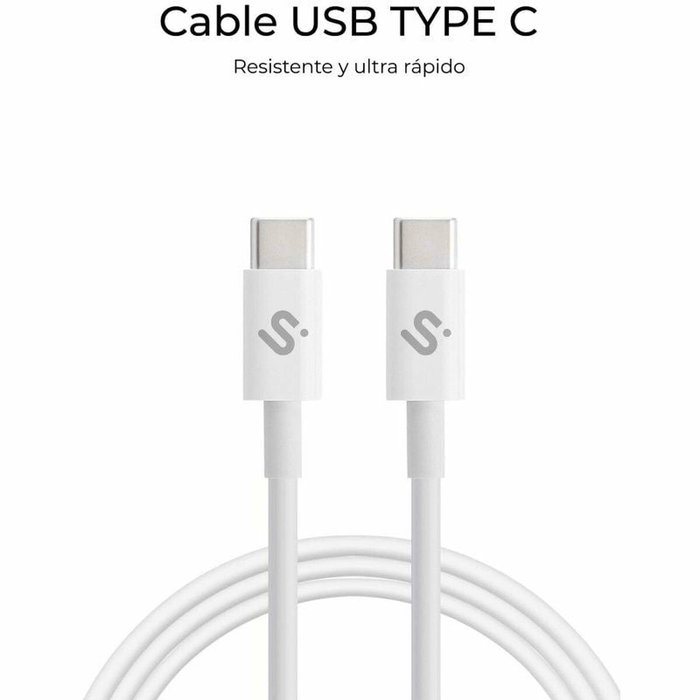 Subblim Cable Plus 100W USB-C a USB-C 2m Blanco