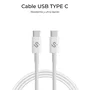 Subblim SUBBLIM PLUS Cable USB-C 100W 2 Metros Blanco PD 3.0 & QC 3.0 480 Mbps E-Marker Carga Rápida para iPhone 15 Samsung MacBook iPad Pro
