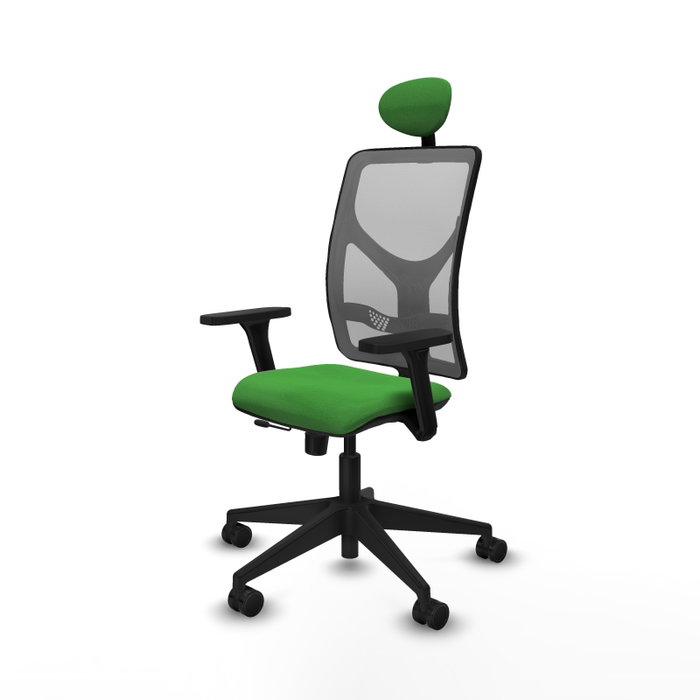 PIQUERAS Y CRESPO Silla de oficina Motilla con mecanismo Sincro/Traslack, Verde y Gris