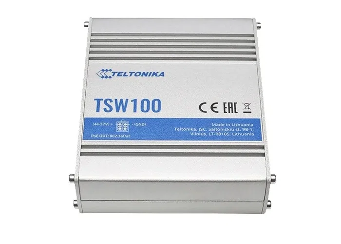 Teltonika TSW100 Switch Industrial 5 Puertos Gigabit con 4 Puertos PoE+ (120W) Teltonika TSW100 Switch Industrial 5 Puertos Gigabit con 4 Puertos PoE+ (120W)