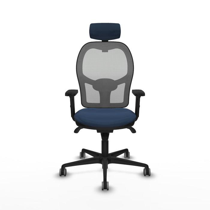 PIQUERAS Y CRESPO Silla de oficina Jorquera con mecanismo Sincro, Azul marino y Gris