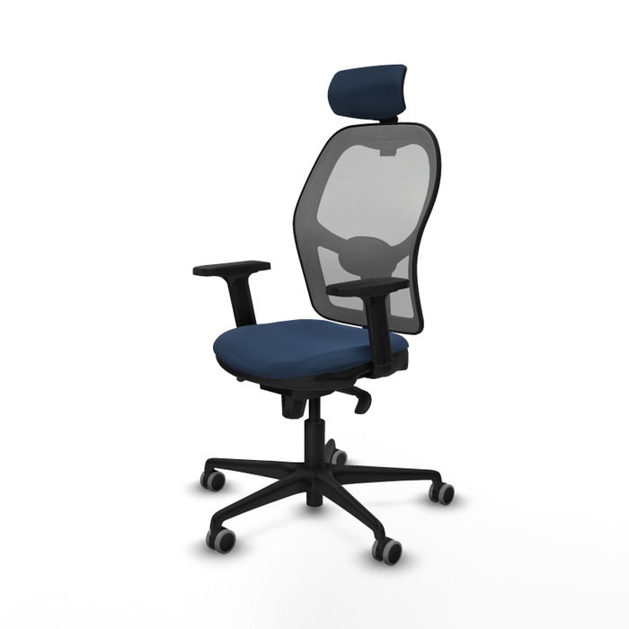 PIQUERAS Y CRESPO Silla de oficina Jorquera con mecanismo Sincro, Azul marino y Gris