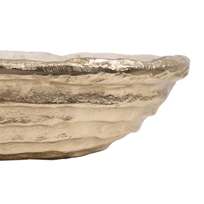 Bandeja Blanco-Champán Metal Decoración 31 X 18 X 7 cm