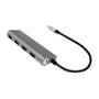 LogiLink Hub USB 3.2 Gen1 con 4 puertos, USB-C, aluminio, gris