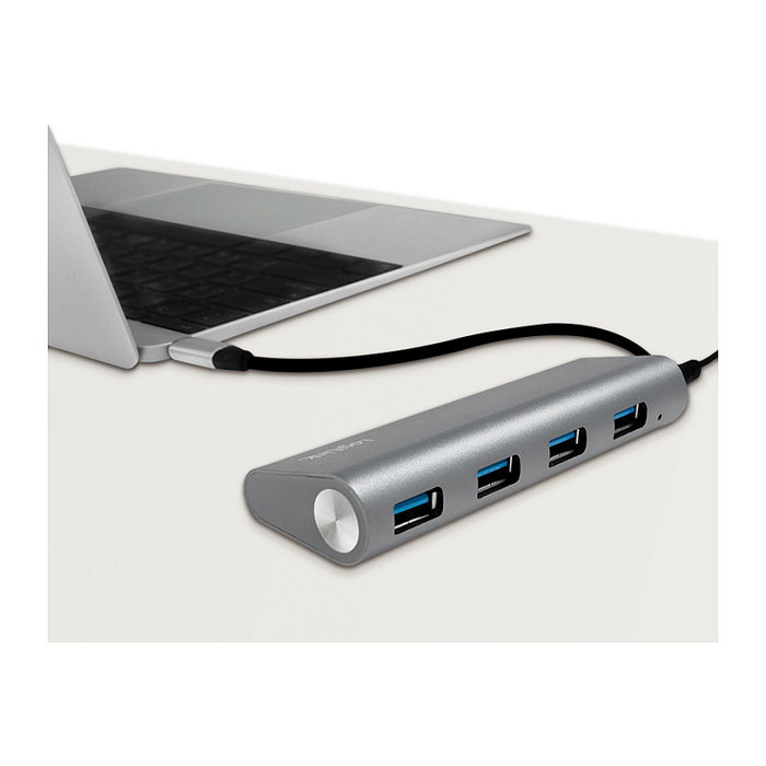 LogiLink Hub USB 3.2 Gen1 con 4 puertos, USB-C, aluminio, gris LogiLink Hub USB 3.2 Gen1 con 4 puertos, USB-C, aluminio, gris