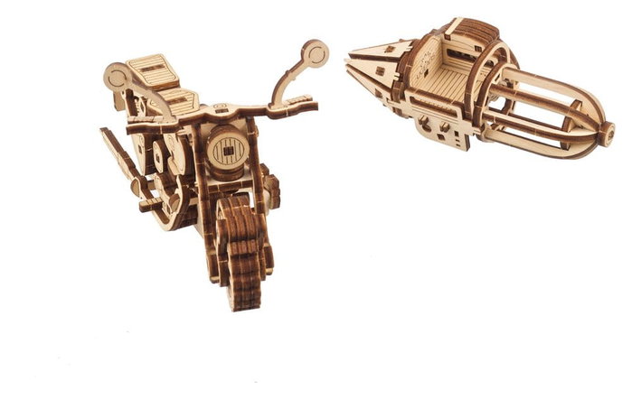 Ugears Harry Potter Maqueta de madera Motocicleta voladora de Hagrid con Sidecar