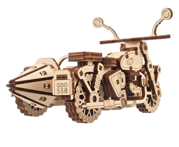 Ugears Harry Potter Maqueta de madera Motocicleta voladora de Hagrid con Sidecar