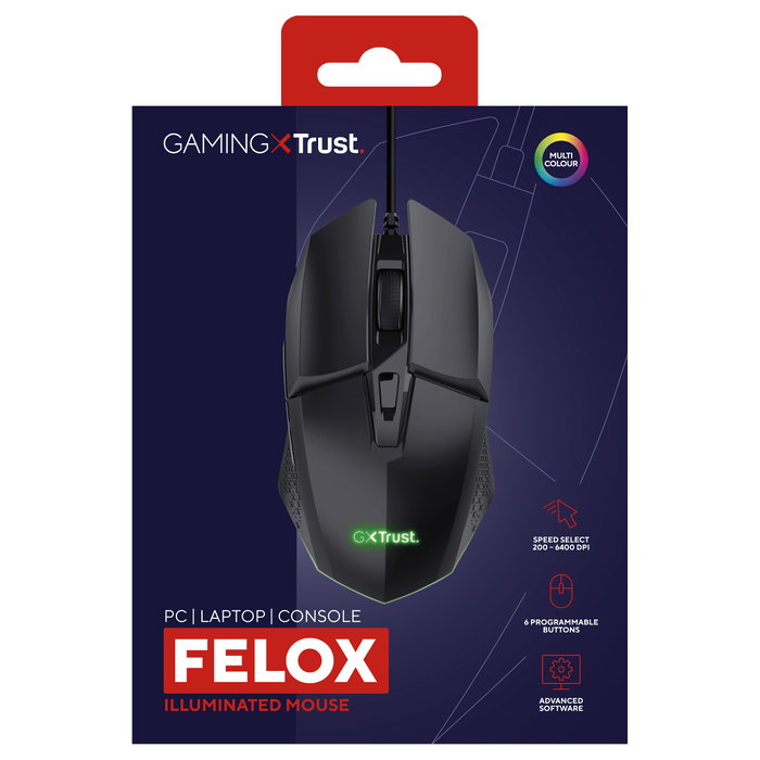 Trust GXT 109 Felox Gaming Mouse Negro Trust GXT 109 Felox Gaming Mouse Negro