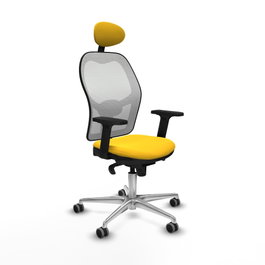 PIQUERAS Y CRESPO Silla de oficina Jorquera con mecanismo Sincro, Amarillo y Blanco