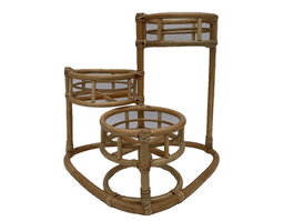 DKD Home Decor Conjunto de 3 Maceteros de Ratán Natural 48x28x45 cm