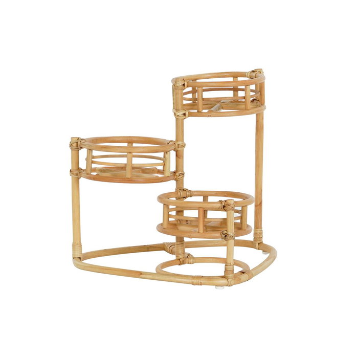 DKD Home Decor Conjunto de 3 Maceteros de Ratán Natural 48x28x45 cm