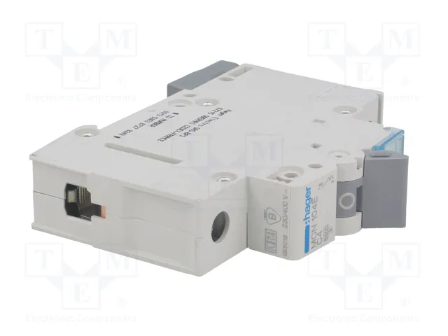 HAGER MCN104E Interruptor magnetotérmico 4A 1 Polo 6kA HAGER MCN104E Interruptor magnetotérmico 4A 1 Polo 6kA
