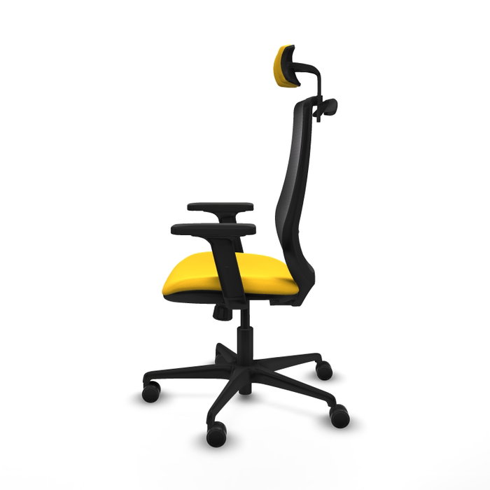 PIQUERAS Y CRESPO Silla de oficina Mardos con mecanismo Sincro, Similpiel Amarillo y Malla Negro PIQUERAS Y CRESPO Silla de oficina Mardos con mecanismo Sincro, Similpiel Amarillo y Malla Negro