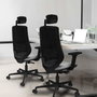 PIQUERAS Y CRESPO Silla de oficina Mardos con mecanismo Sincro, Similpiel Amarillo y Malla Negro