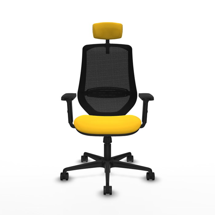 PIQUERAS Y CRESPO Silla de oficina Mardos con mecanismo Sincro, Similpiel Amarillo y Malla Negro PIQUERAS Y CRESPO Silla de oficina Mardos con mecanismo Sincro, Similpiel Amarillo y Malla Negro