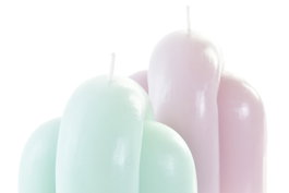 DKD Home Decor Vela Rosa Palo Turquesa Cera Parafina 8 x 9 x 8 cm 12 Unidades Arco 50h