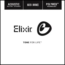 ELIXIR Cuerdas de guitarra acústica 80/20 Bronze con recubrimiento POLYWEW calibre 035 - Set individual para tono cálido y duradero