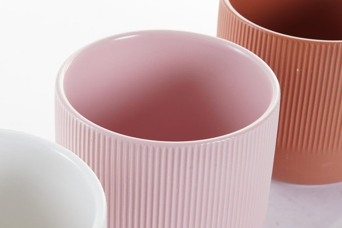 Macetero Urban DKD Home Decor Verde Rosa 13 x 13 x 13 cm (4 Unidades)