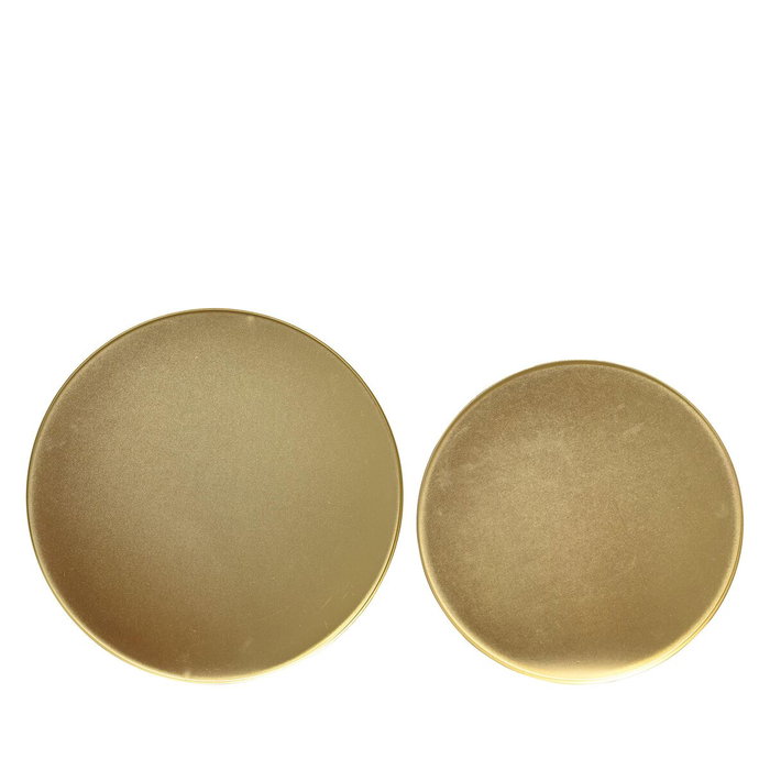 KSD Conjunto de 2 Platos de Hierro Dorado ø35 y ø30 cm