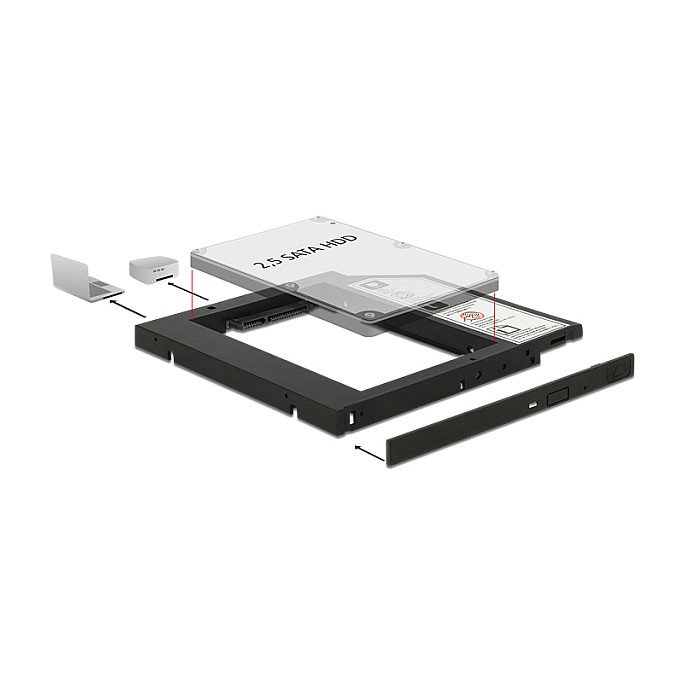 DeLOCK 62669 Caddy Slim SATA 5.25 pulg. para 1 x HDD SATA de 2.5 pulg. DeLOCK 62669 Caddy Slim SATA 5.25 pulg. para 1 x HDD SATA de 2.5 pulg.