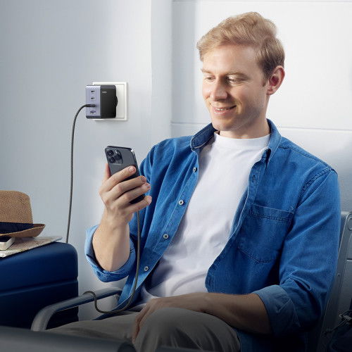 UGREEN Cargador Nexode S 100W 4 Puertos GaN Rápido Gris 35043 para Portátil, Teléfono Móvil, Tabletas